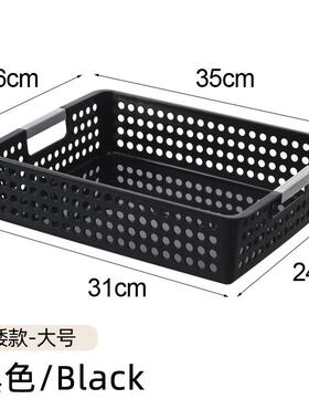 卖框菜收纳市篮厨房货水果沥水塑料筐长方形。篮子菜放蓝白色塑料