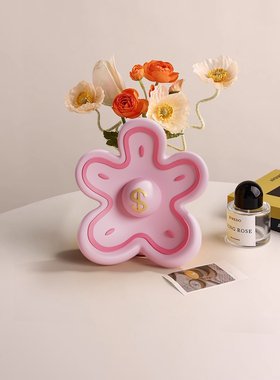 多巴胺花瓶有钱花桌面摆件客厅插花玄关电视柜装饰品创意生日礼物