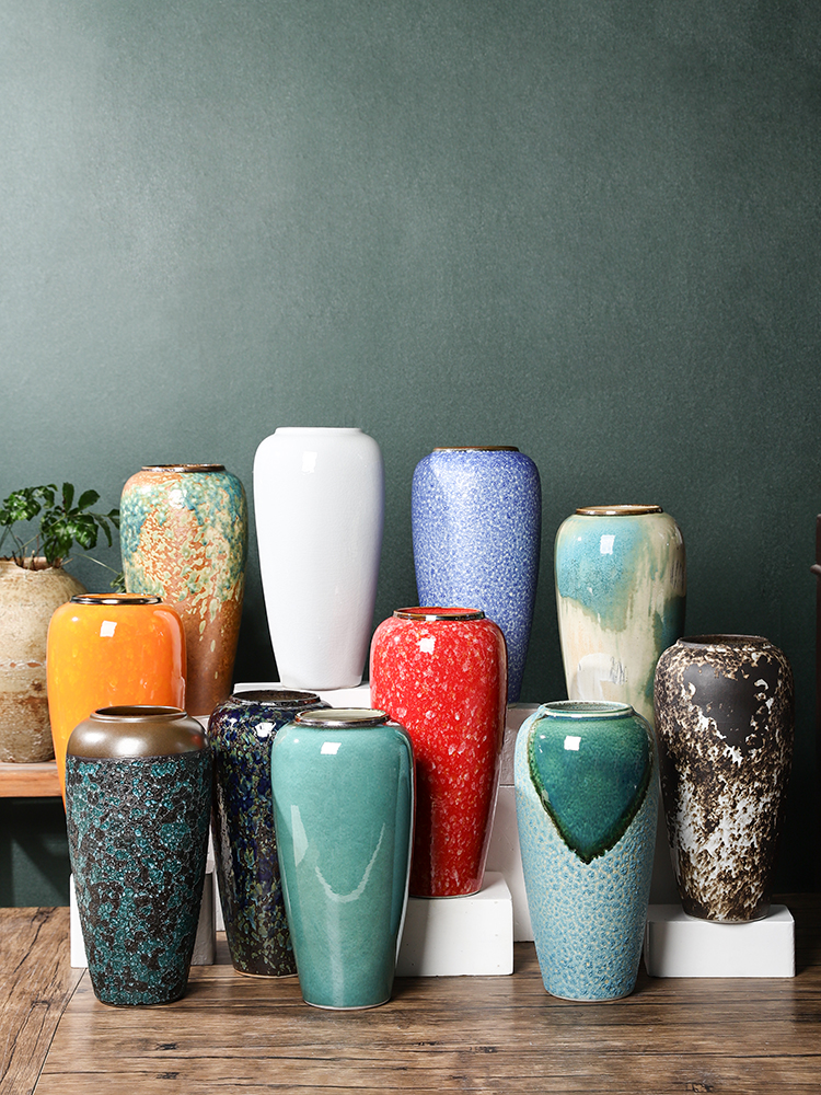 32CM高景德镇陶瓷花瓶家居软装水培高颜值新中式花瓶干花摆件花器