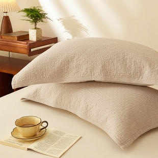 枕巾一对枕巾纯棉一对装2025新款防头油枕头巾可固定全棉纱布轻奢