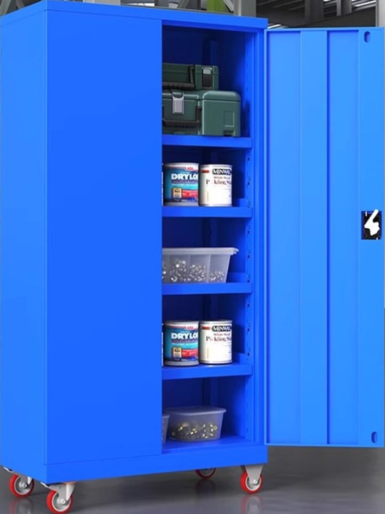 五金工具箱双开门重型工具柜工厂铁皮柜汽修厂零件收纳柜带轮车间