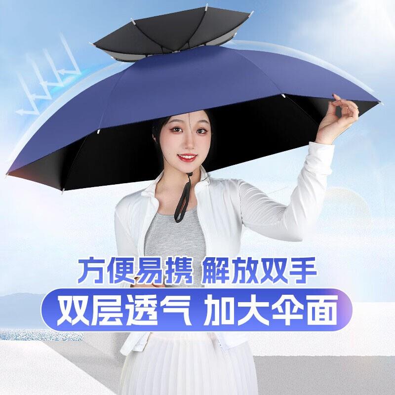【旗舰店正品】钓鱼遮阳伞头伞雨帽伞帽头戴式雨伞帽折叠防雨头带