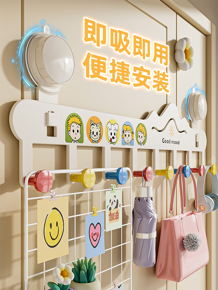 新款旋钮式不伤墙面吸盘玄关挂钩强力承重免打孔多巴胺吸盘挂钩