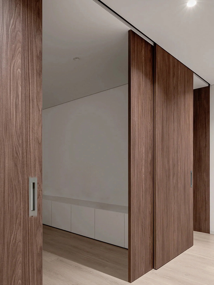 谷仓吊轨门厕所玻璃门实木移门隐形幽灵门定制三四联动厨房推拉门