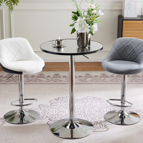 展会小圆桌酒吧桌家用吧台桌鸡尾酒桌吧桌吧椅组合高脚桌升降桌子