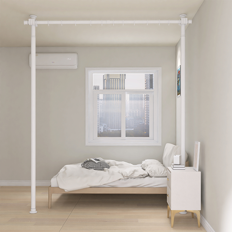 免打孔免钉伸缩杆顶天立地落地窗帘杆子支撑架一整套隔断帘支架子