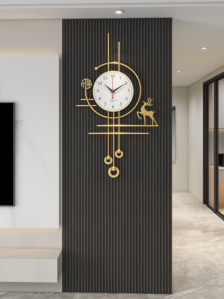 网红客厅挂钟2025新款现代简约静音钟表栅格挂钟现代家用高端钟表