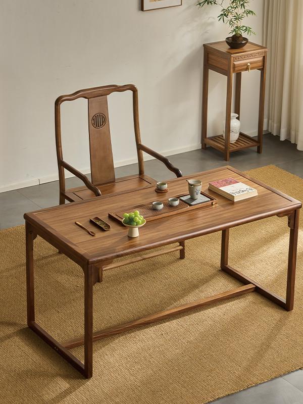 实木书桌新中式书法桌画案简约写字台办公桌写字桌书画桌家用桌子