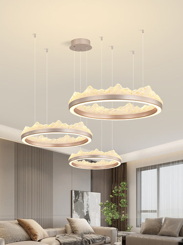 意式客厅吊灯餐厅吊灯大厅2025客厅主灯别墅灯设计师日照金山灯具