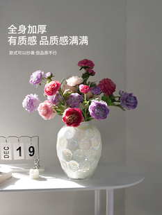 高级特大号欧式轻奢复古浮雕玻璃花瓶摆件客厅插花水培鲜花干花