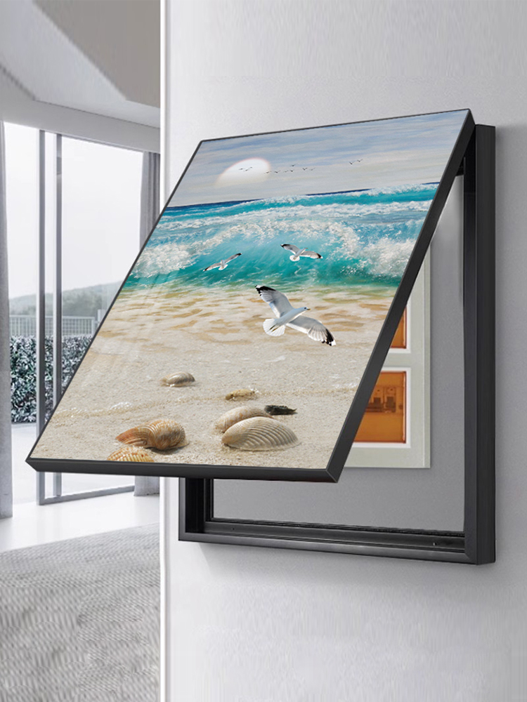 2025新款电表箱装饰画简约免打孔遮挡强弱电箱开关电闸盒客厅挂画