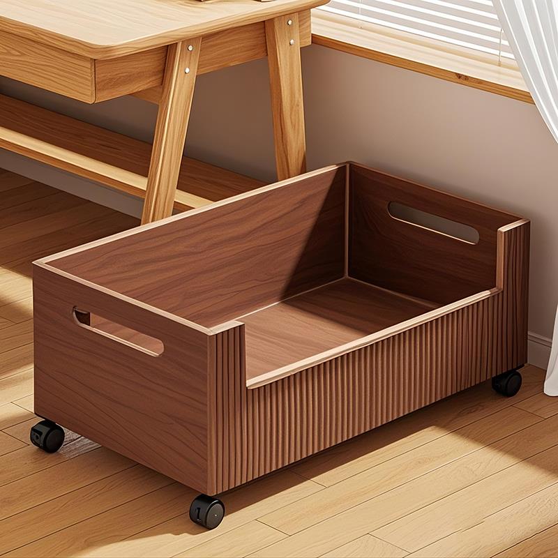 桌下收纳箱书包书本收纳架滑轮落地整理可移