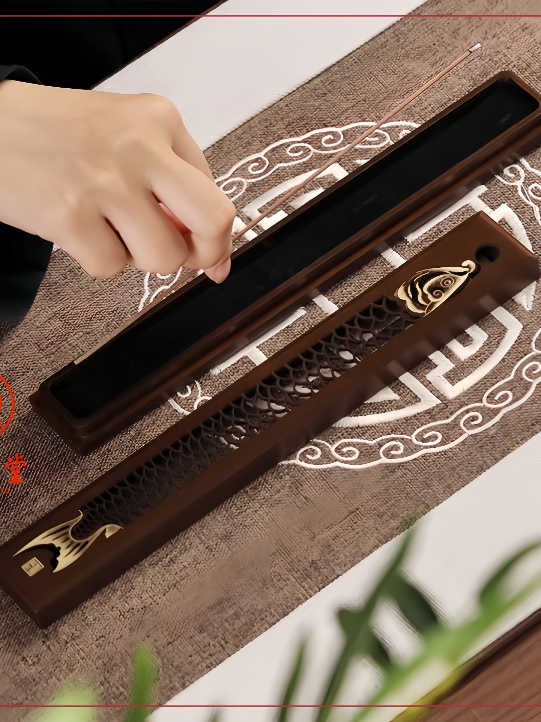 黄铜卧香炉线香炉沉香檀香室内香插香盒熏香炉年终节日送礼物礼盒