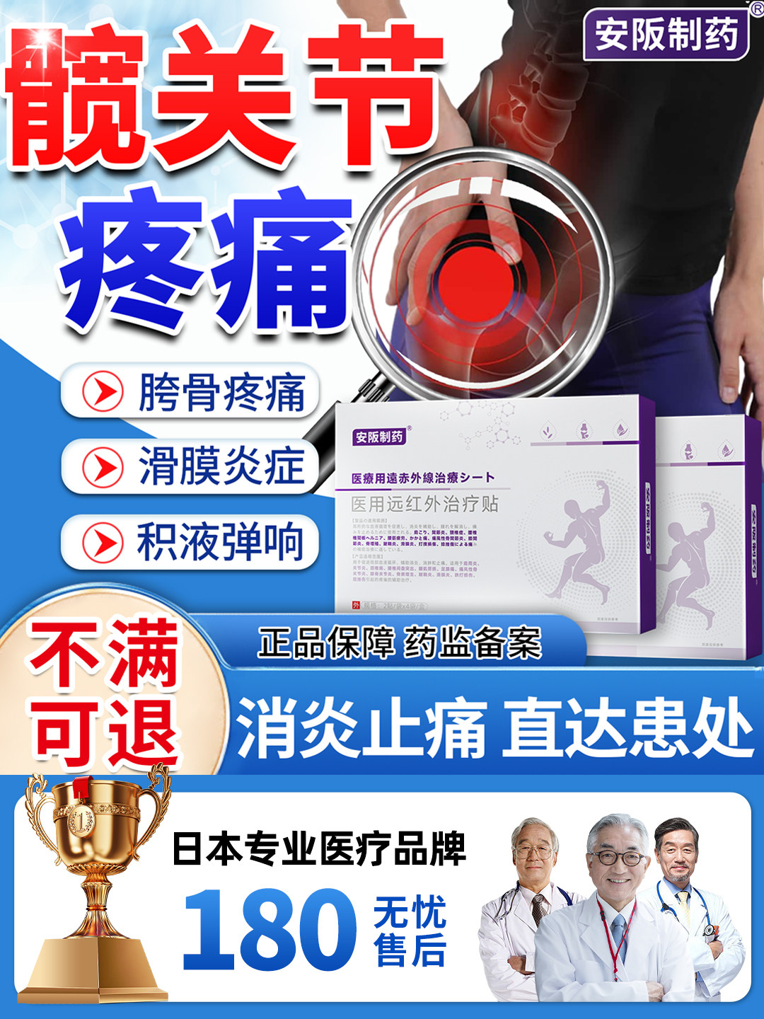 髋关节疼痛专股骨头坏死用骶髂关节炎滑膜炎积液热敷消炎膏药贴KY