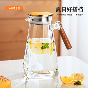 夏天凉水壶玻璃耐高温大容量凉白开水杯子食品级冷水壶家用泡茶壶