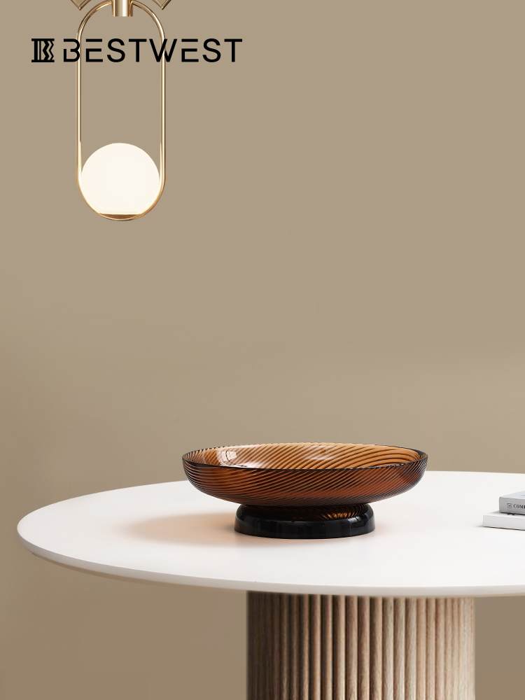 水果盘客厅茶几家用轻奢高档玻璃果盘精致盘子糖果摆件高颜值供盘