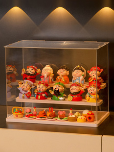 五路财神爷各路神仙家居书柜玄关装饰摆件家用全套展示架礼品摆设