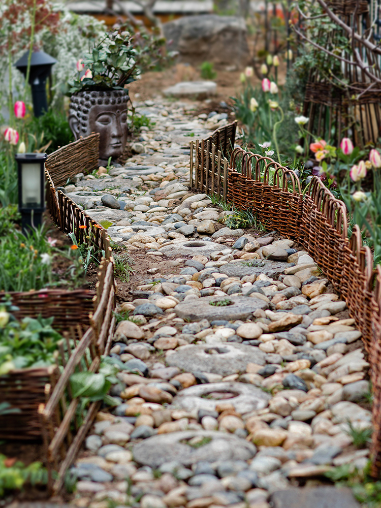 掬涵柳编篱笆栅栏花园草坪护栏围栏装饰庭院木栅栏户外菜园花坛