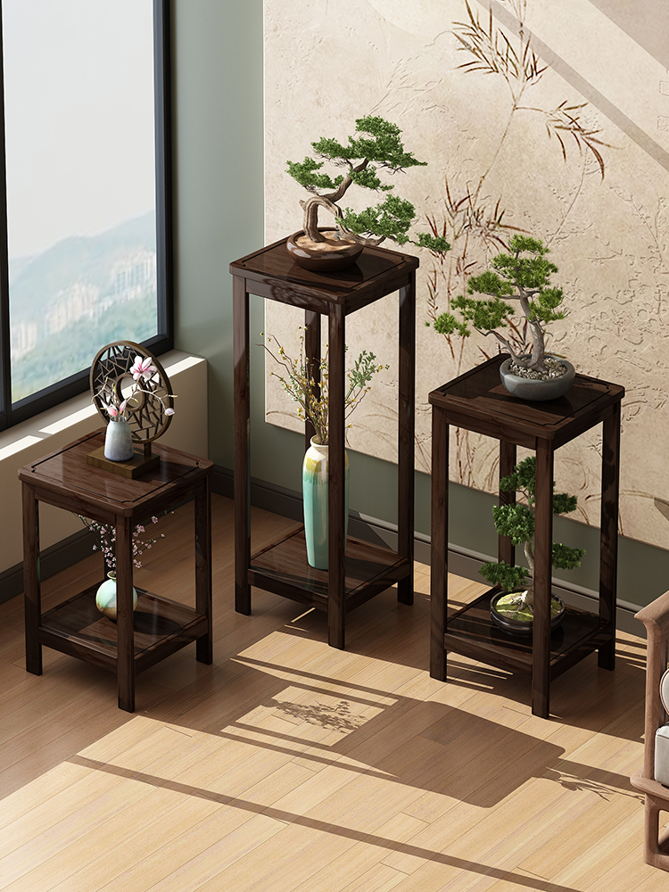 花架子阳台落地式客厅2024新款中式花盆架高低置物架多层植物摆放