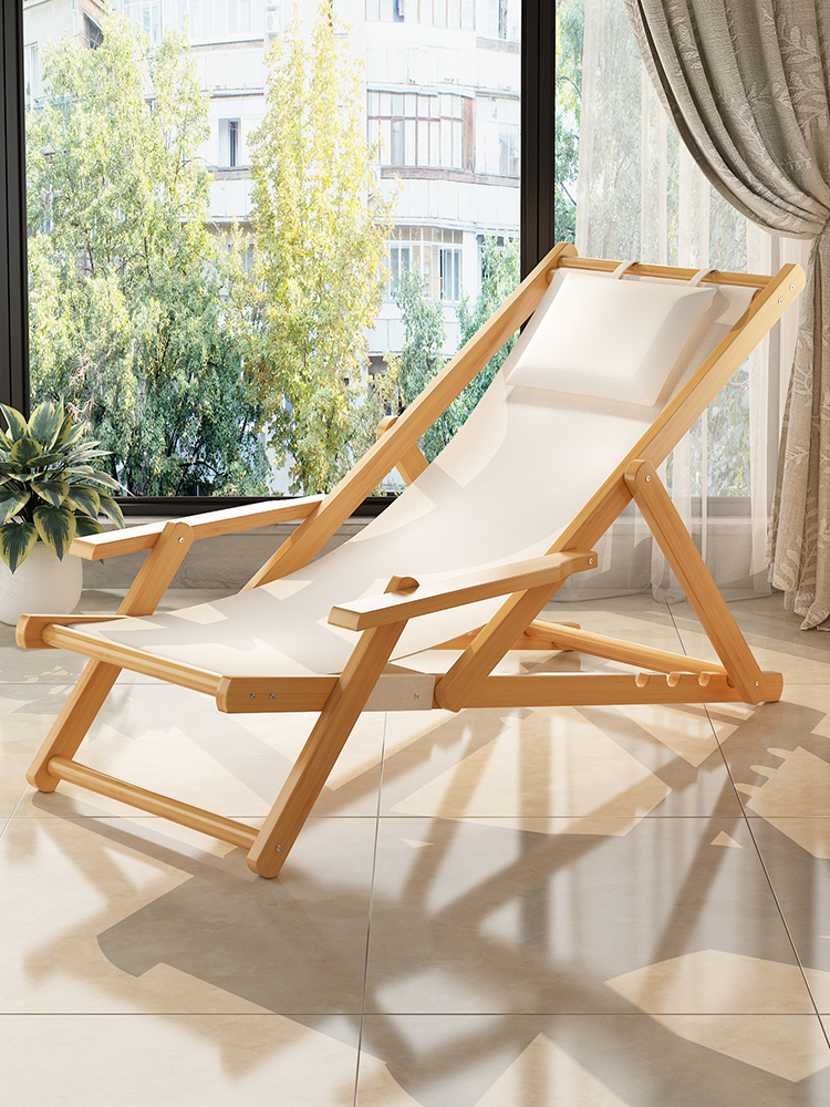 躺椅折叠沙滩椅阳台休闲懒人椅家用户外帆布露营椅午休椅可坐可躺