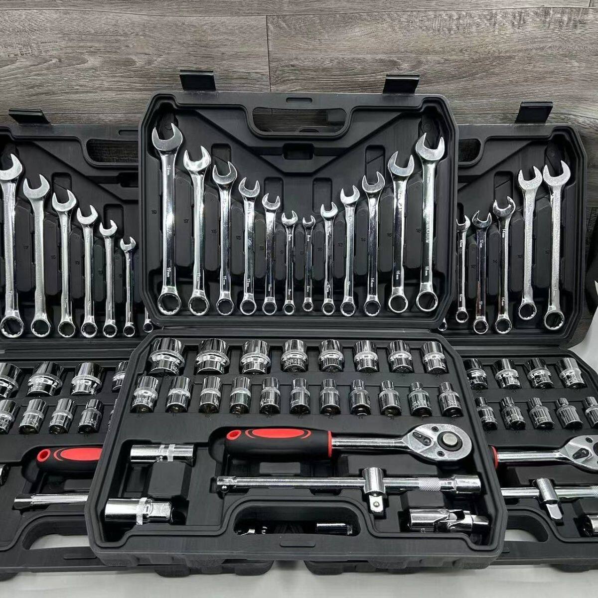 37件套汽修快速工具汽车套装维修修车棘轮套筒扳手组合工具箱