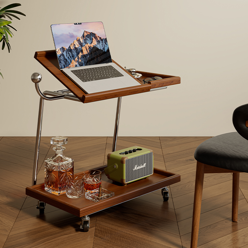 北欧实木边几移动小茶几翻板办公多功能客厅餐厅床头小角几琴谱架