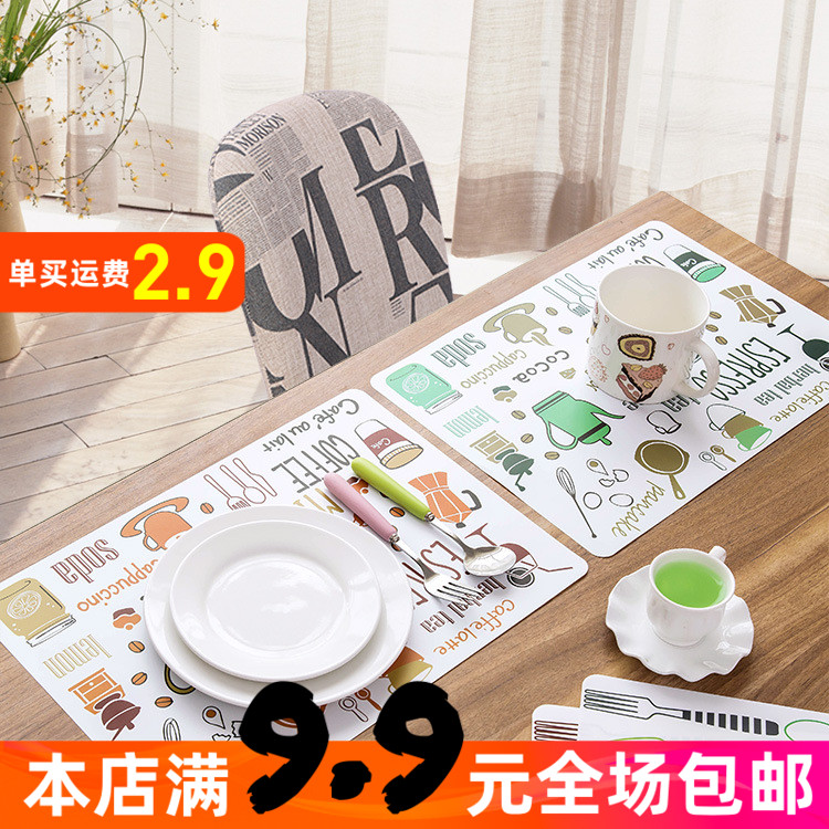 PVC印花隔热垫餐桌垫西餐垫防烫垫碗垫子隔热防水餐盘垫家用杯垫