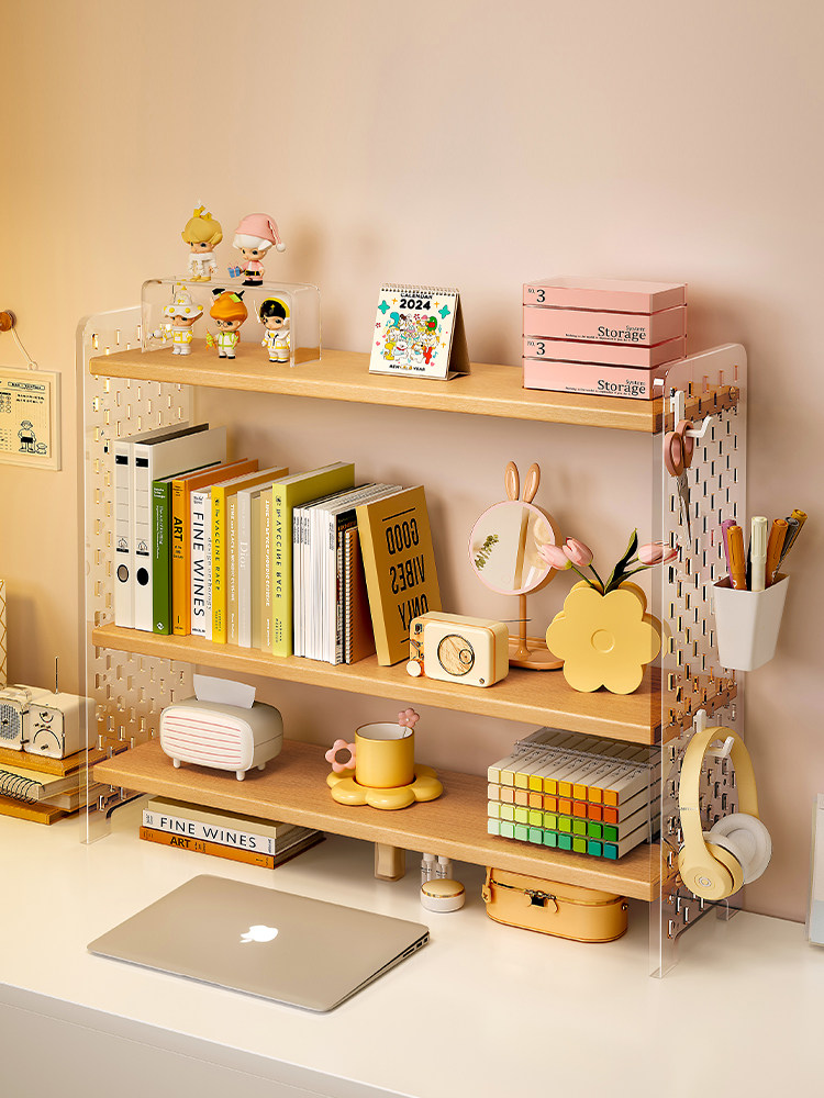 桌面置物架亚克力洞洞板桌上书架书桌多层收纳架办公桌工位整理架,住宅家具,书架,淘宝优惠券,粉丝福利购,淘宝优惠卷