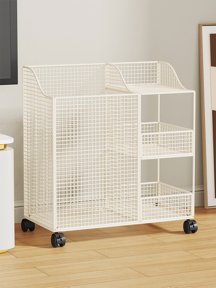 瑜伽垫收纳筐家用带轮可移动羽毛球拍健身器材运动工具置物整理架