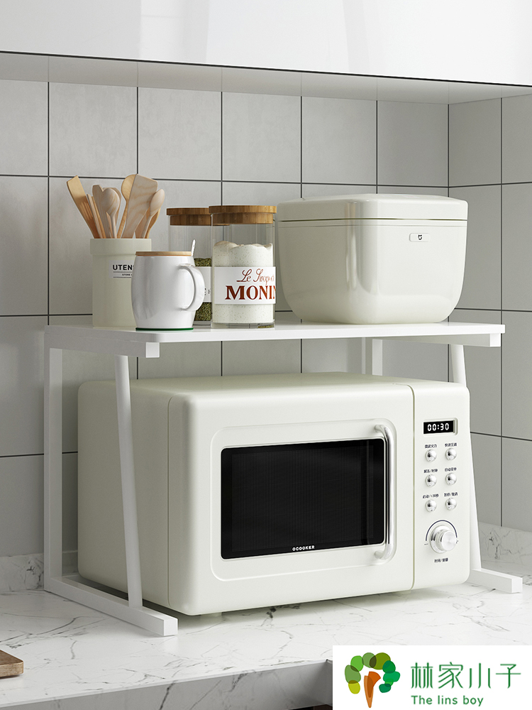 厨房微波炉架子烤箱收纳置物架桌面台面双层放电饭煲饭锅分层支架