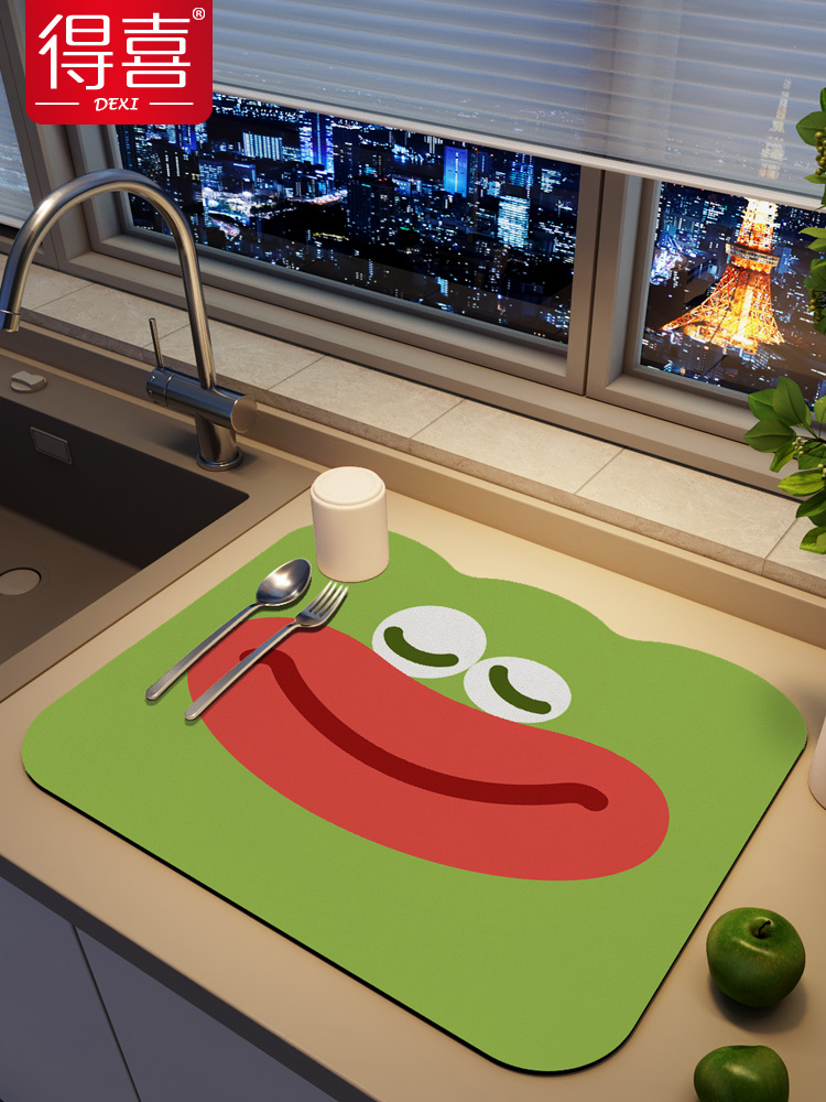 厨房台面碗碟沥水垫子餐桌垫吸水杯子垫吧台可爱免洗耐高温隔热垫