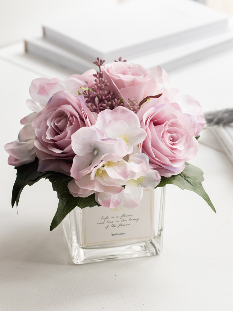 南十字星 ins风高档客厅餐桌花艺套装装饰摆件假花绢花花瓶 白城