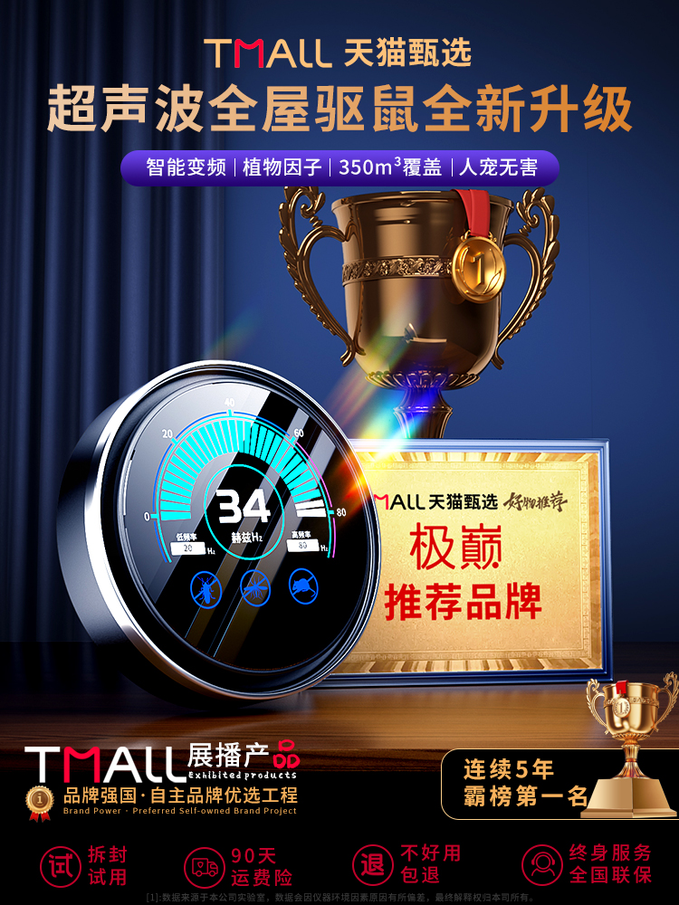 驱鼠神器2025新款老鼠超声波驱赶器家用电子猫捕鼠灭鼠大功率1578