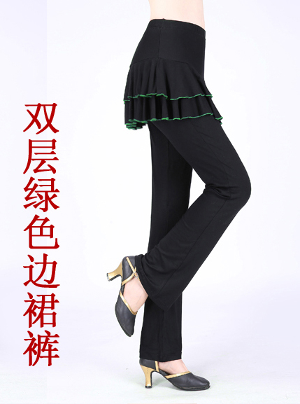 新款广场舞服装新款莫代尔裙裤女拉丁舞裤跳舞蹈裤裙下装长裤子春