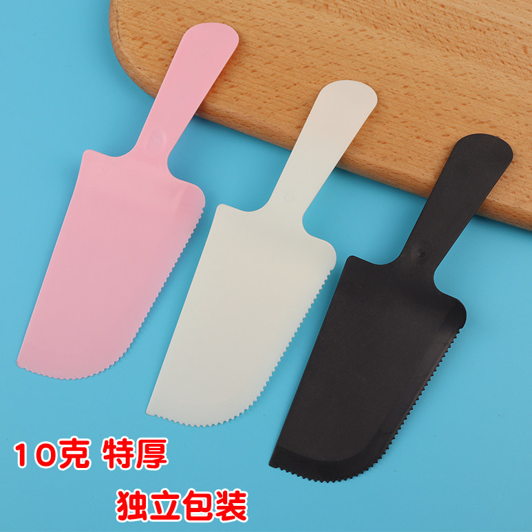 10g特厚蛋糕刀一次性托刀锯齿切刀切蛋糕专用刀塑料刀叉勺盘独立