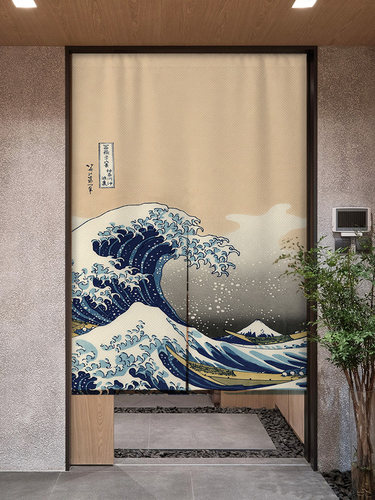 定制日式门帘半帘厨房专用门帘遮挡帘布艺半截隔断帘免打孔寿司店