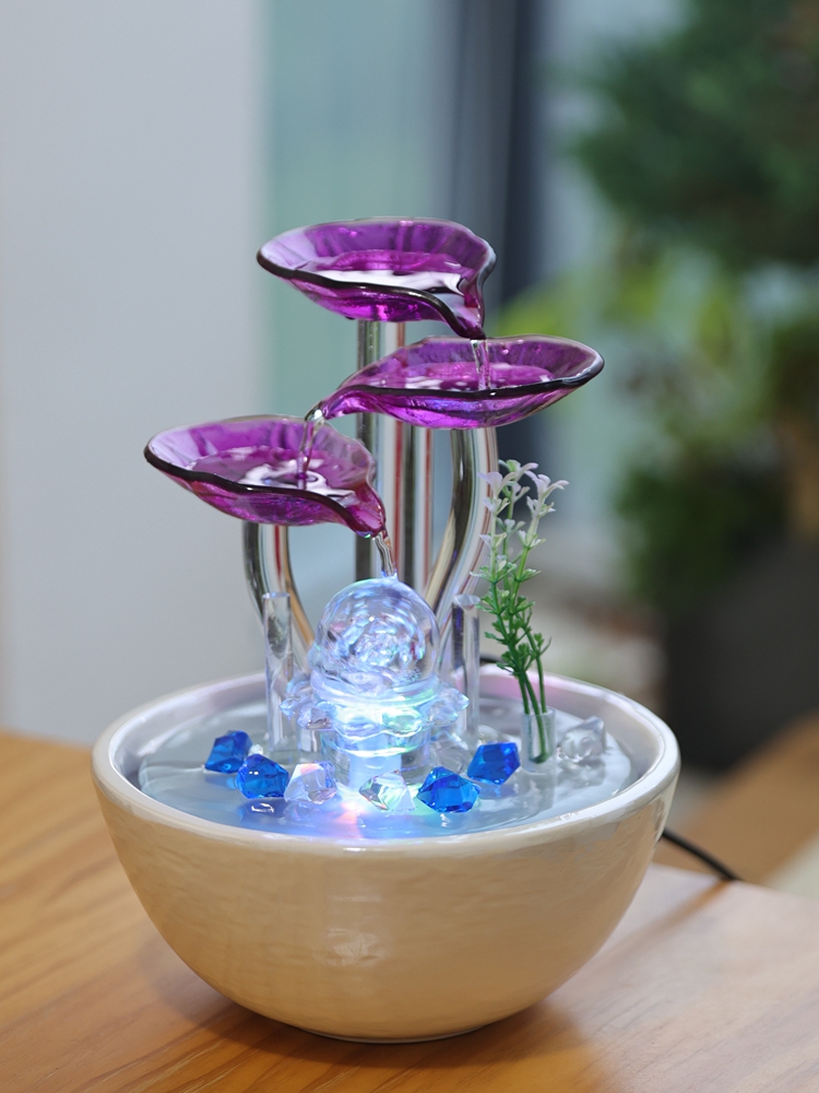 流水摆件循环水招财客厅小型桌面电视柜喷泉造景创意礼物送礼