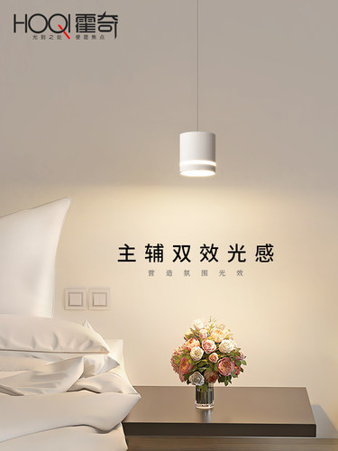 全光谱可升降小吊灯2025新款极简现代简约玄关卧室床头护眼吊线灯