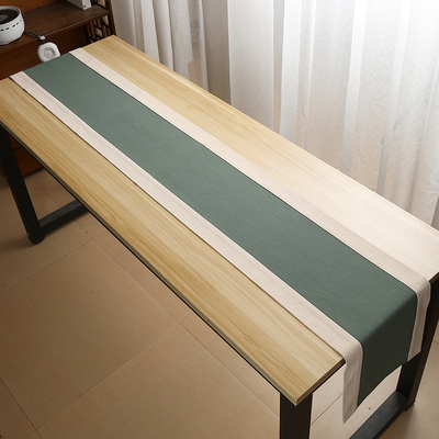 新款棉麻桌旗大号会议室桌布长方形茶桌布艺新中式茶席尺寸定制