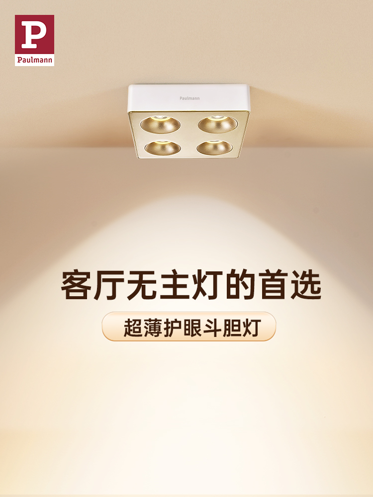 【新品】德国柏曼护眼超薄防眩斗胆灯全光谱吸顶无主灯照明筒灯具