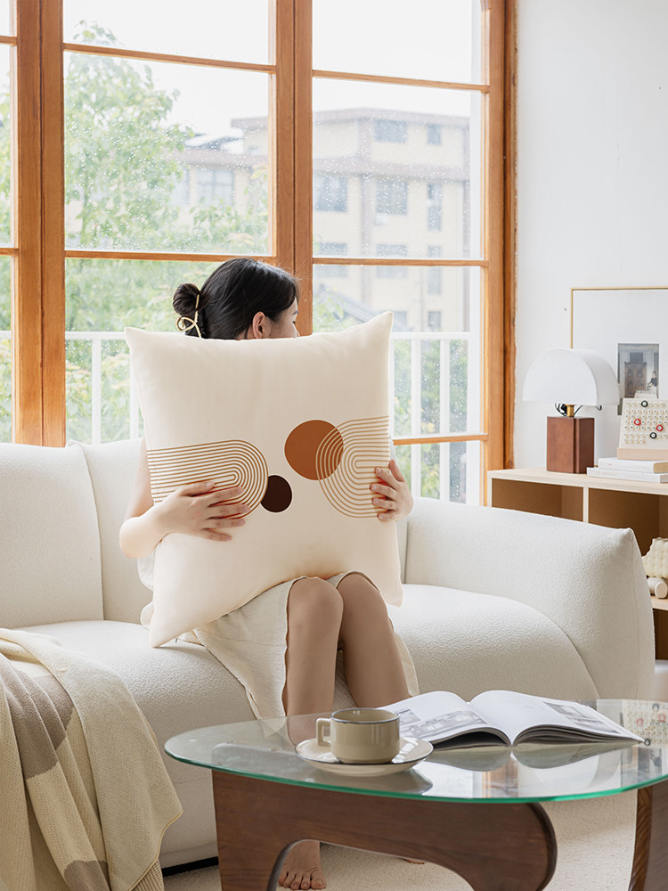 客厅沙发抱枕奶油风靠枕轻奢高级靠垫大号靠背不含芯枕套床头腰靠