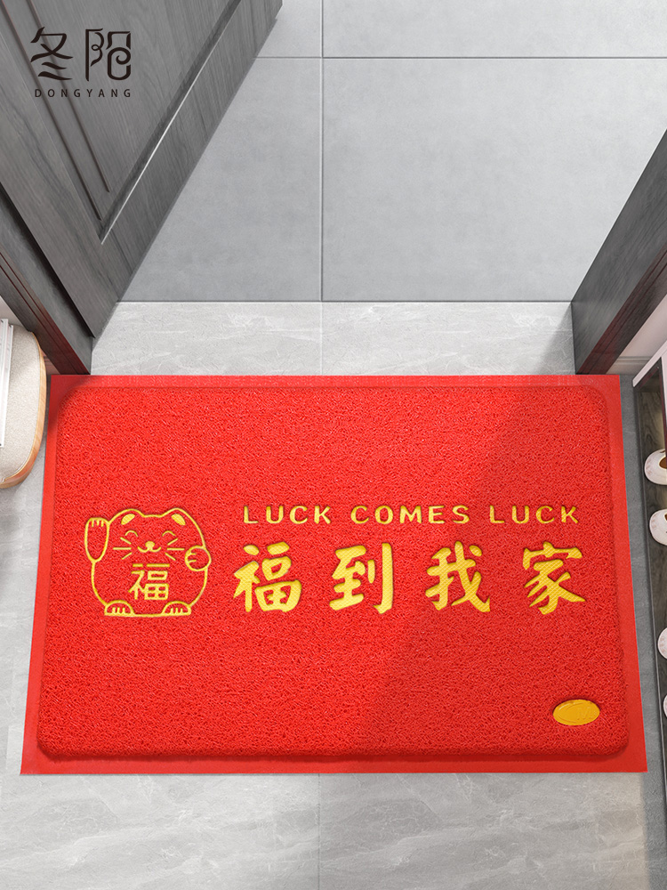 地垫入户门垫进门大门口丝圈脚垫门外2024新年玄关进户门红色地毯