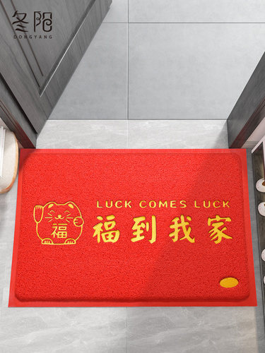地垫入户门垫进门大门口丝圈脚垫门外2024新年玄关进户门红色地毯