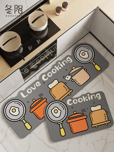 厨房地垫防滑防油可擦免洗硅藻泥吸水垫新款专用防水防脏地毯