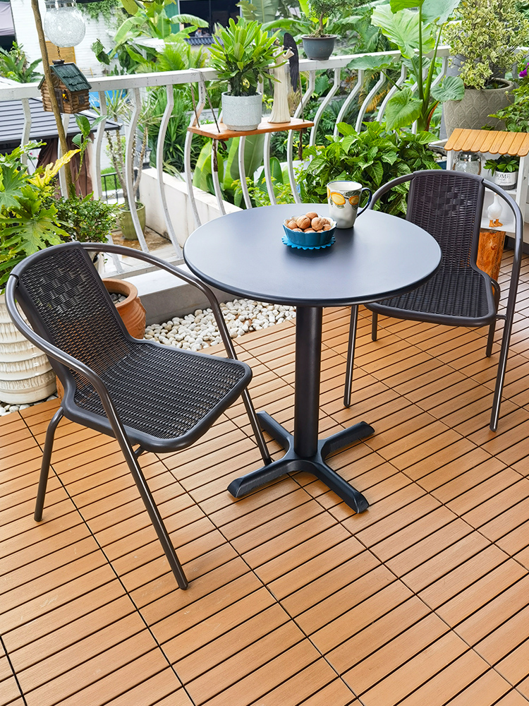 远茂户外桌椅三件套阳台茶桌椅组合庭院露台休闲外摆室外小圆桌椅