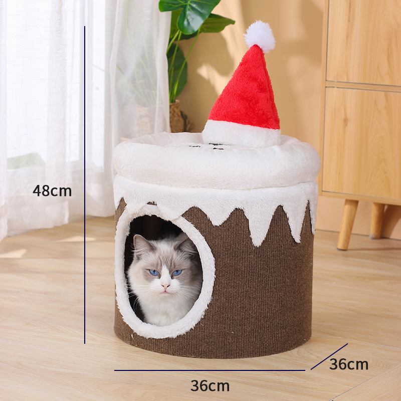 正品猫窝冬季保暖四季通用封闭式猫咪圣诞别墅床冬天狗窝宠物保暖