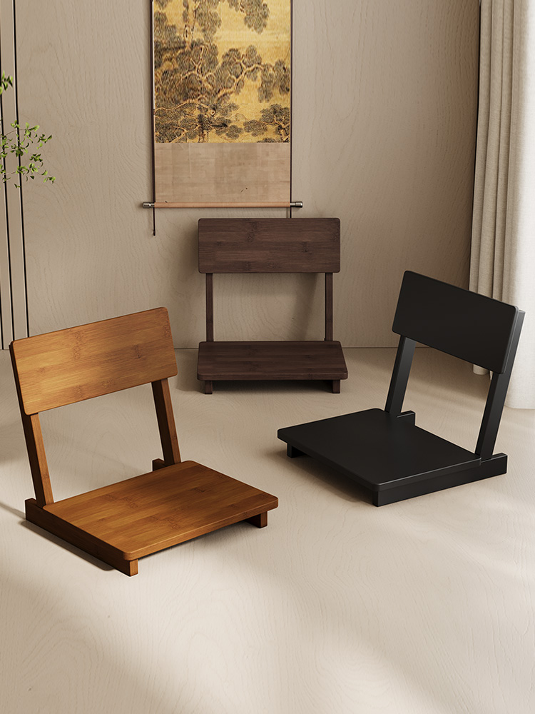 床上椅子榻榻米座椅日式靠背凳子非实木飘窗坐地和室椅无脚茶几椅