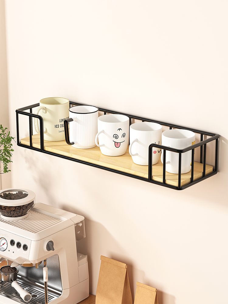 家用墙上放杯子收纳架置物架杯架水杯茶杯壁挂式咖啡杯储物架厨房