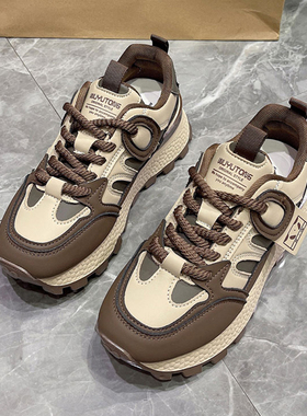 老鞋女2爹024鞋春季百厚底增高搭阿甘显脚小爆款QOF软底休闲运动