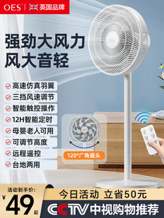 英国OES电风扇落地扇家用大风力台立式 风扇轻音强力节能摇头电扇